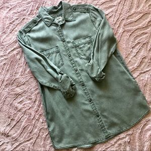 EXPRESS Olive Button down Boyfriend Shirt